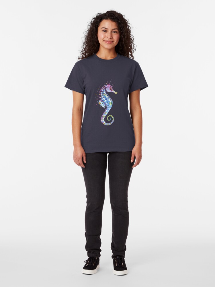 Alternate view of Seahorse - Purple Classic T-Shirt