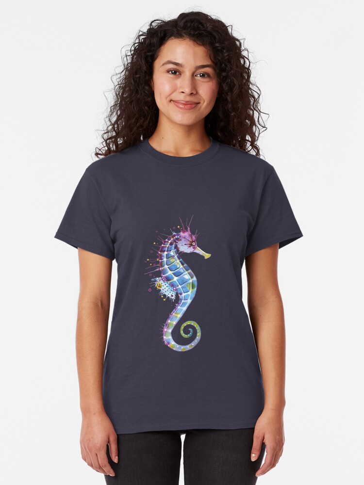 Alternate view of Seahorse - Purple Classic T-Shirt