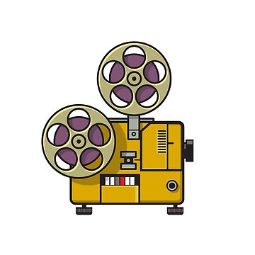 Vintage Movie Film Projector Retro Full Color Sticker for Sale by