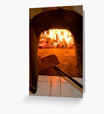 Wood-fired pizza oven at Lotus Cottages in Candidasa, Bali, Indonesia Greeting Card