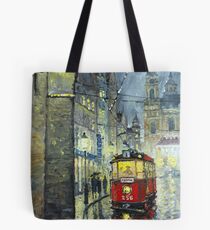 Praha Red Tram Mostecka str Tote Bag