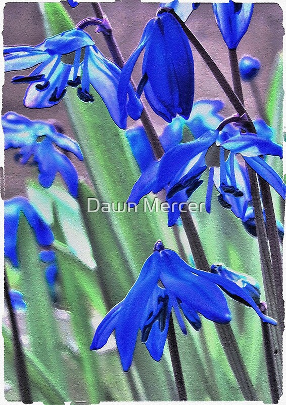 "Blue Floral" by MissDawnM | Redbubble