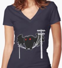 Mothman Women's Fitted V-Neck T-Shirt