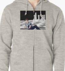 chessboard Zipped Hoodie