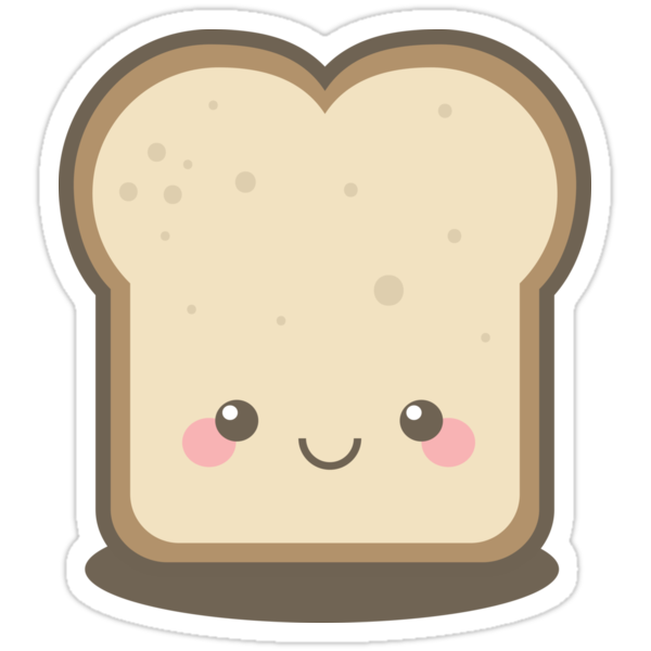  Keep Smiling Kawaii Slice of Bread Stickers by Lisa 