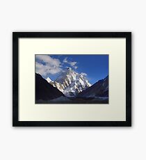 Early Morning Sun on K2, Concordia, Karakorum Framed Print