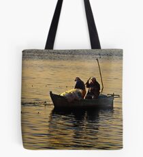 Hauling in the nets, Parque Natural de la Albufera de Valencia, Spain Tote Bag