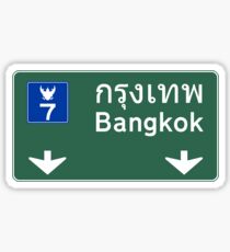 Bangkok Road Sign, Thailand Sticker