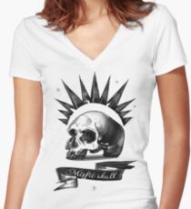 Mistic Skull Women's Fitted V-Neck T-Shirt
