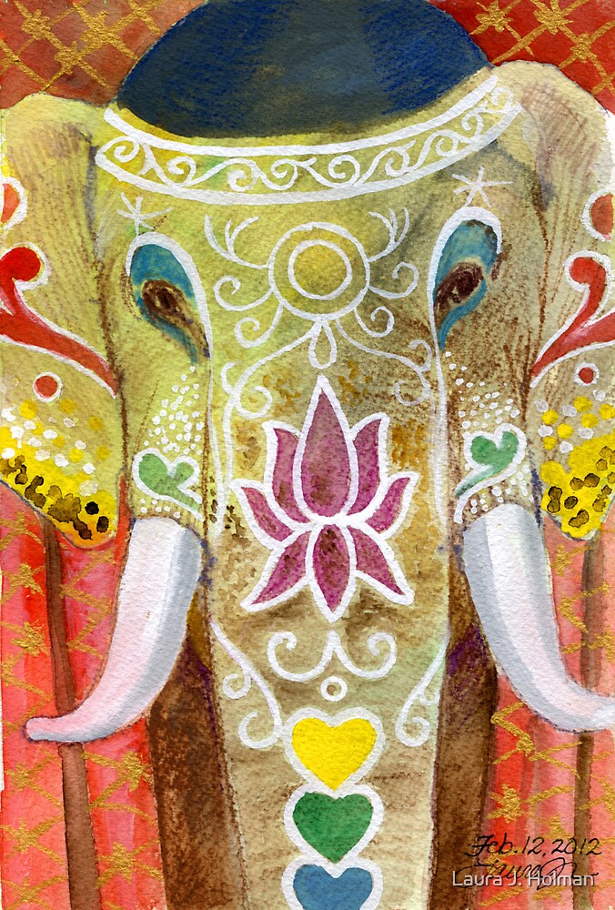 Thai Painted Elephant by Laura J. Holman