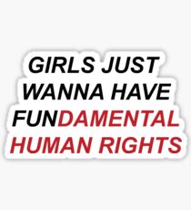 Girls Just Wanna Have Fundamental Human Rights Sticker