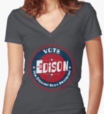 Vote Edison 2012 Women's Fitted V-Neck T-Shirt
