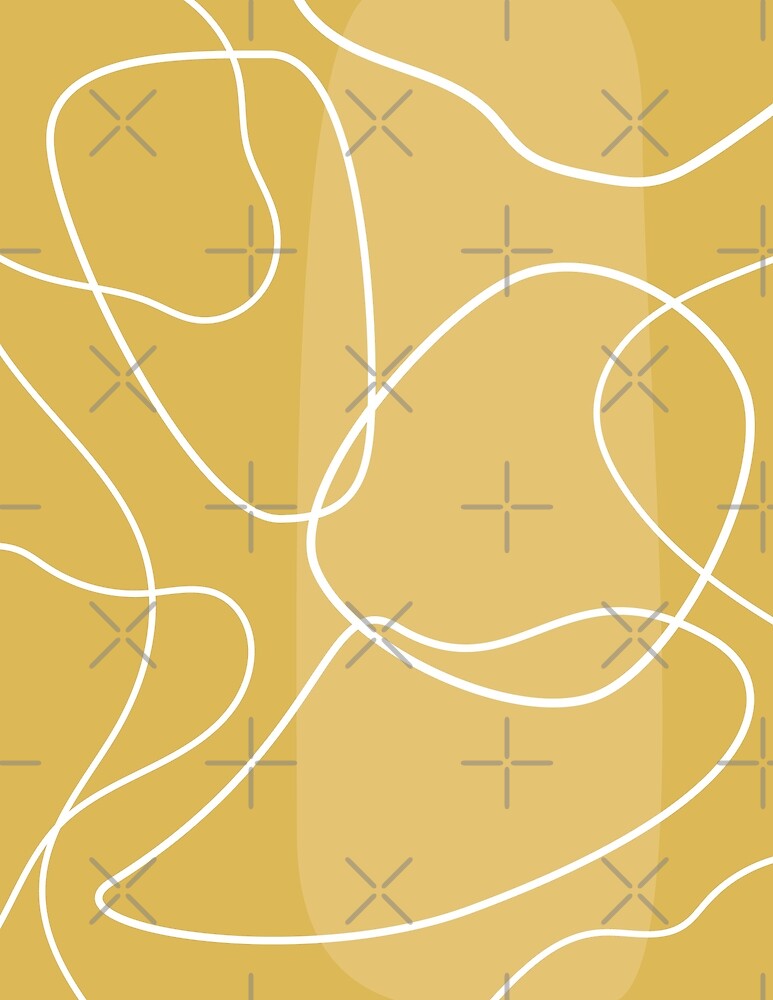 "Yellow abstract line art" by Emily Zigo Redbubble