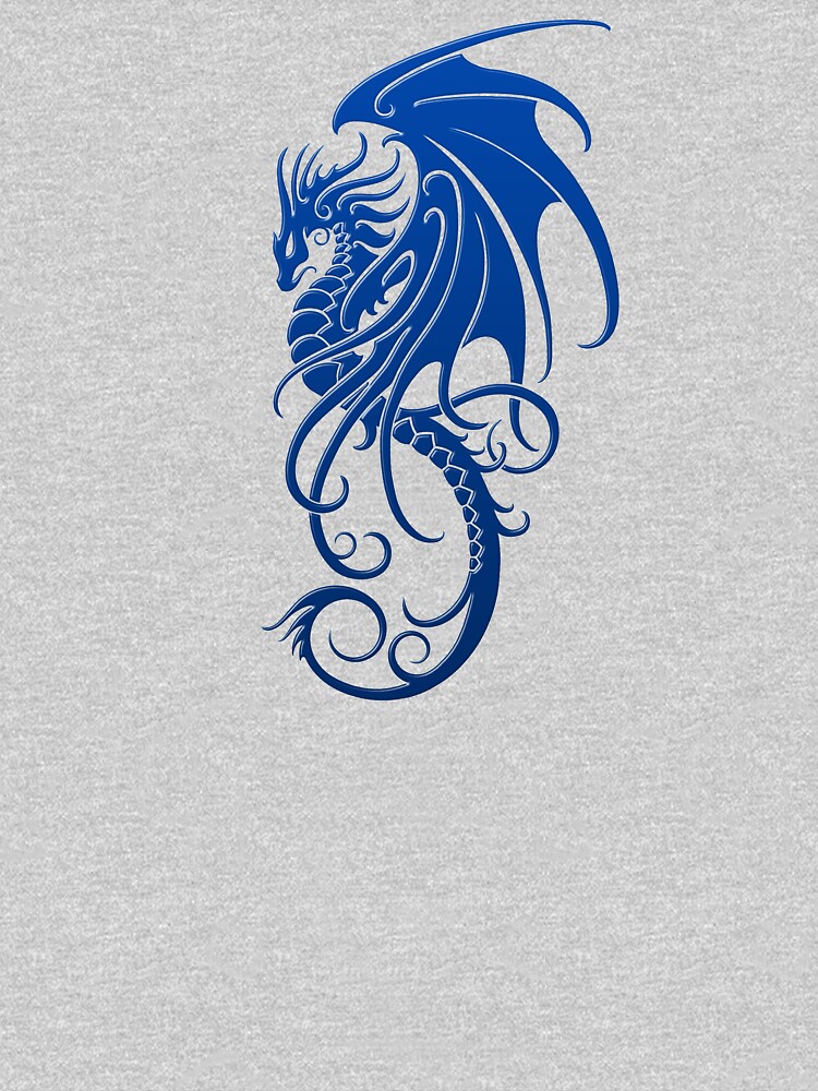 Flying Blue Tribal Dragon by JeffBartels