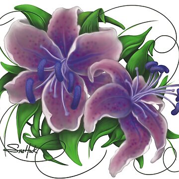 Artwork thumbnail, Twisted Purple Lillies by snohock
