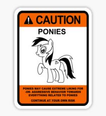caution ponies Sticker
