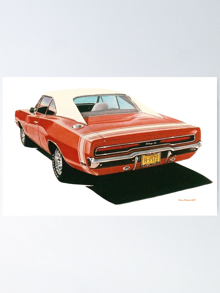 1970 Dodge Charger Poster By Brianrolandart Redbubble