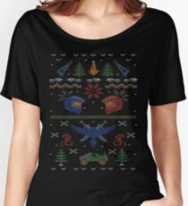 Ugly Red vs Blue Christmas Sweater Women's Relaxed Fit T-Shirt