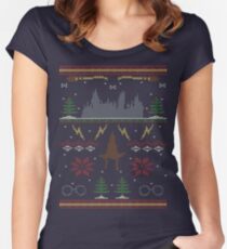 Ugly Potter Christmas Sweater Women's Fitted Scoop T-Shirt