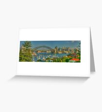 Sunny Sydney Harbour pano 1 Greeting Card