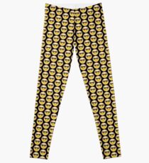 Emoji Sunglasses Face Black Background Leggings
