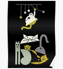 Cats playing Poster