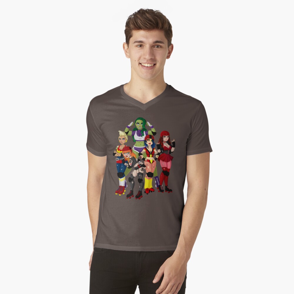 The Avenging Derby Girls V-Neck T-Shirt