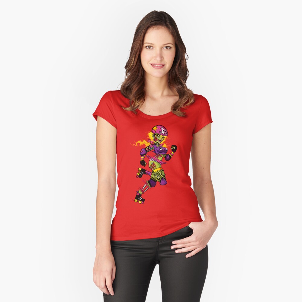 Zombie Derby Doll Fitted Scoop T-Shirt