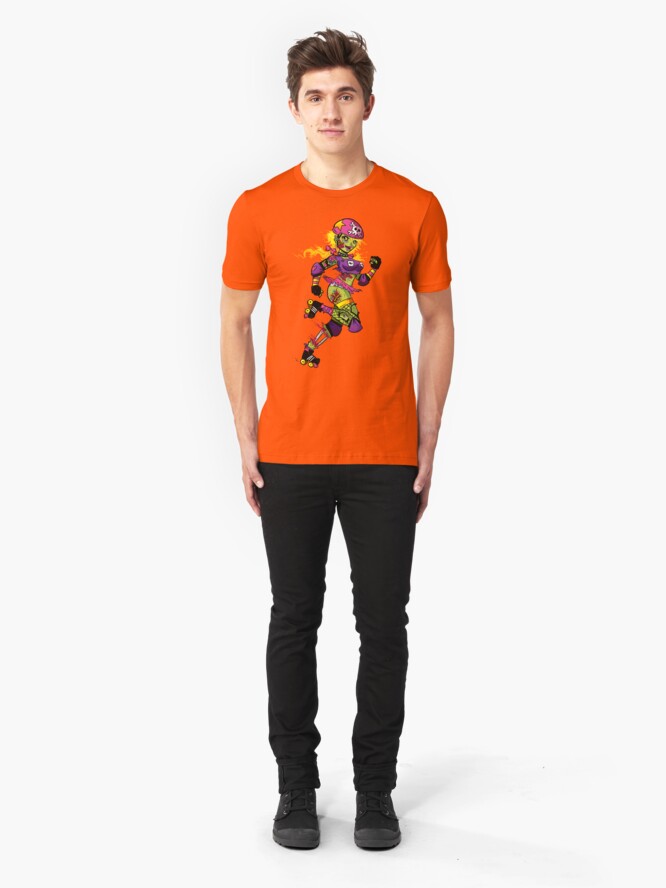 Alternate view of Zombie Derby Doll Slim Fit T-Shirt