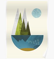 Erde, geometrischer Druck Poster