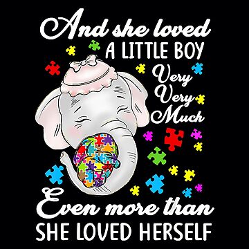 Womens She Loved A Little Boy Very Much Autism Elephant Mom