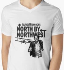 Alfred Hitchcock's North by Northwest by Burro! V-Neck T-Shirt