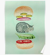 Catsup - Katze Burger Freude! Poster