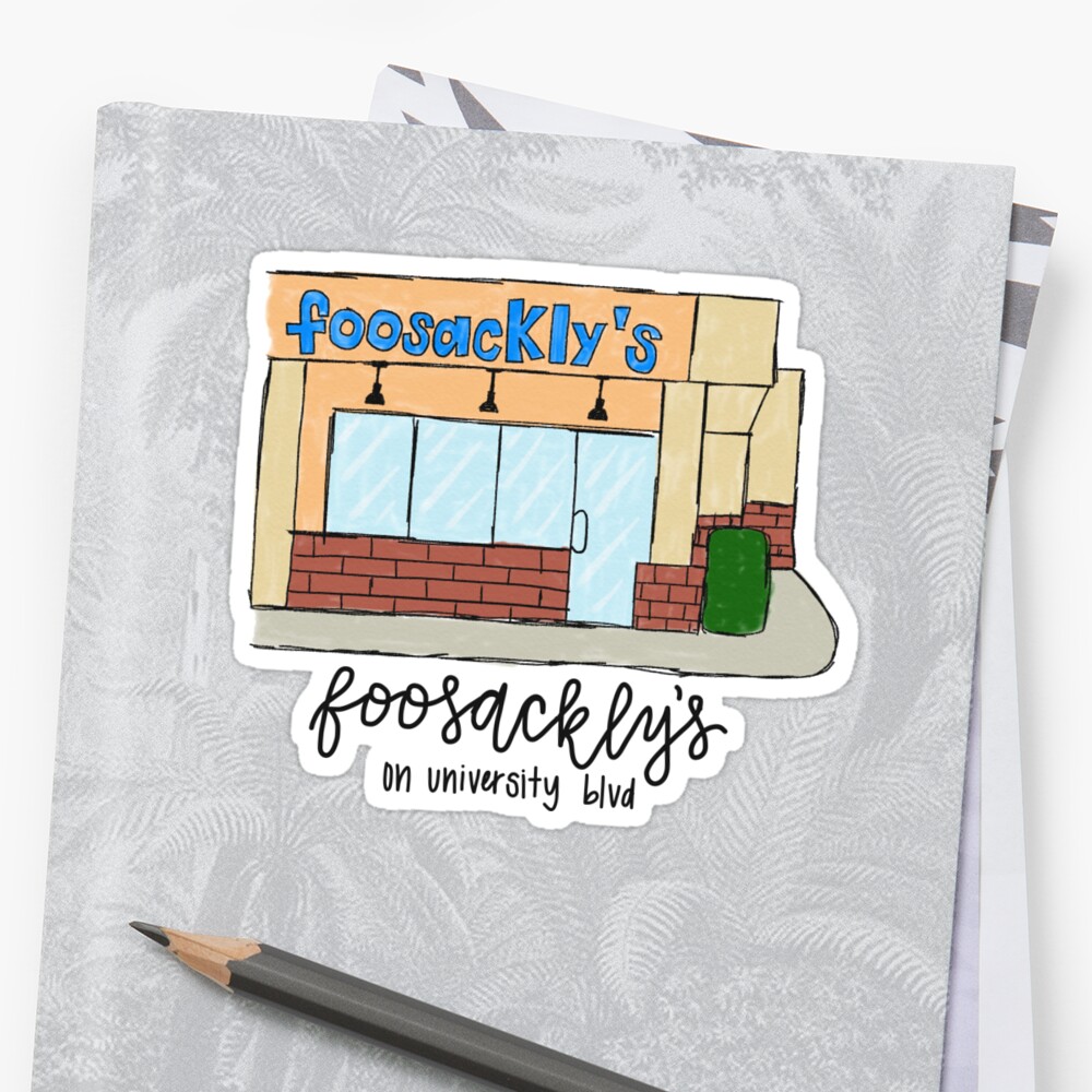 usa-foosackly-s-on-university-blvd-sticker-by-gbreshears-redbubble