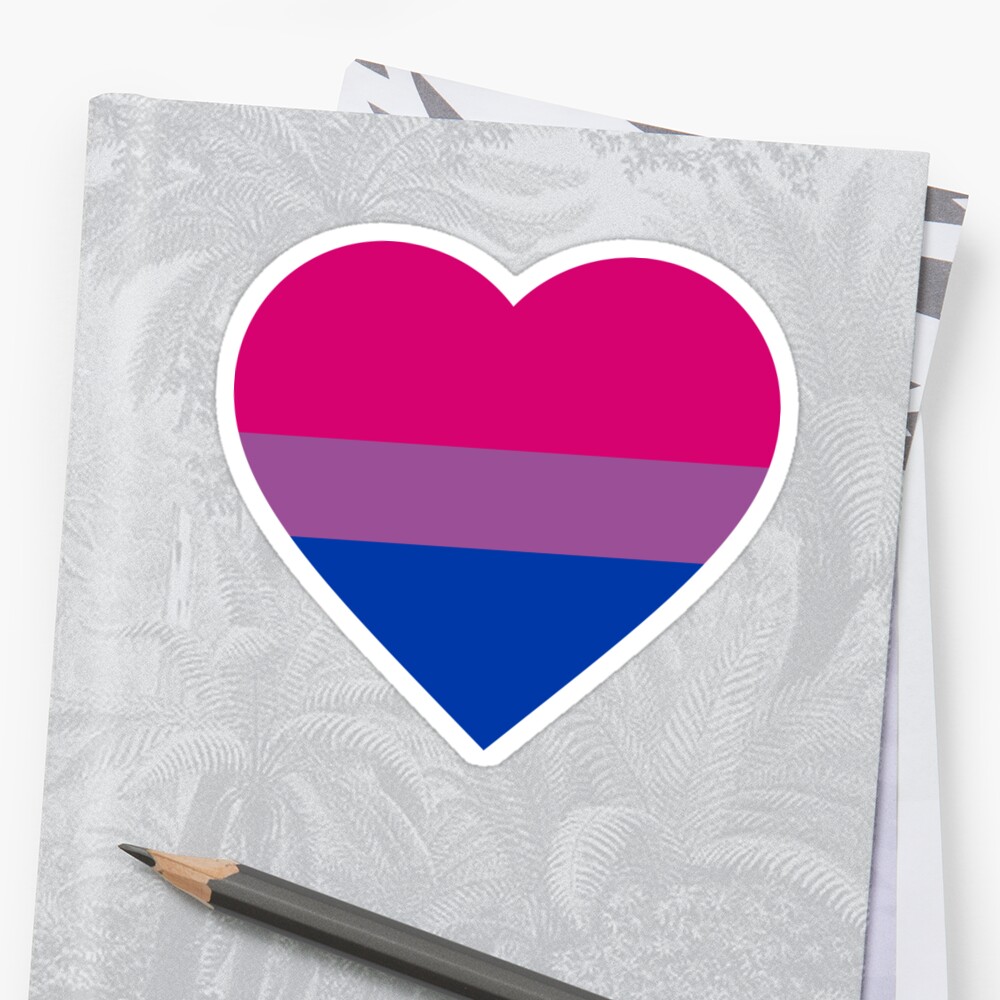 Bisexual Pride Flag Heart Shape Sticker By Skr0201 Redbubble