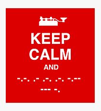 Keep Calm and Carry On - Morse Code T Shirt Photographic Print