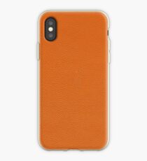 Orange Pebbled Leather Look iPhone Case