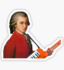 Mozart with a keytar Sticker