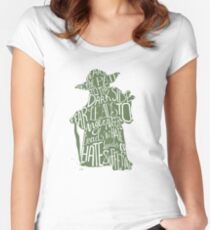 Fear is the Path to Darkside typography design Women's Fitted Scoop T-Shirt