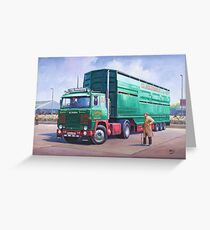 Scania livestock wagon. Greeting Card