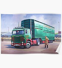 Scania livestock wagon. Poster