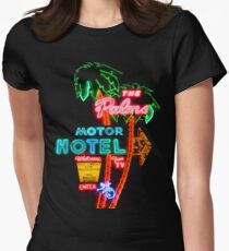 Palms Hotel Motel Neon Sign Retro Women's Fitted T-Shirt