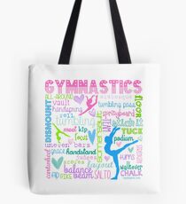 Gymnastics Typography in Pastels Tote Bag