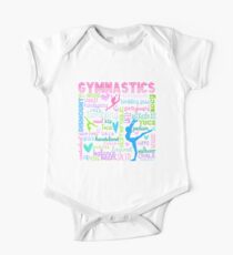 Gymnastik Typografie in Pastellfarben Baby Body Kurzarm