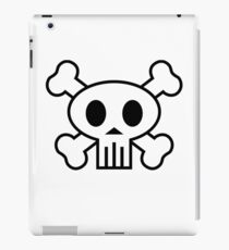 Piratenschädel (weiß + Umriss) iPad-Hülle & Klebefolie