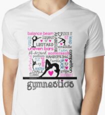 Gymnastics Tri-Color Typography Men's V-Neck T-Shirt