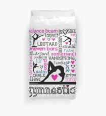 Gymnastics Tri-Color Typography Duvet Cover