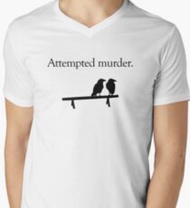 Versuchter Mord T-Shirt mit V-Ausschnitt