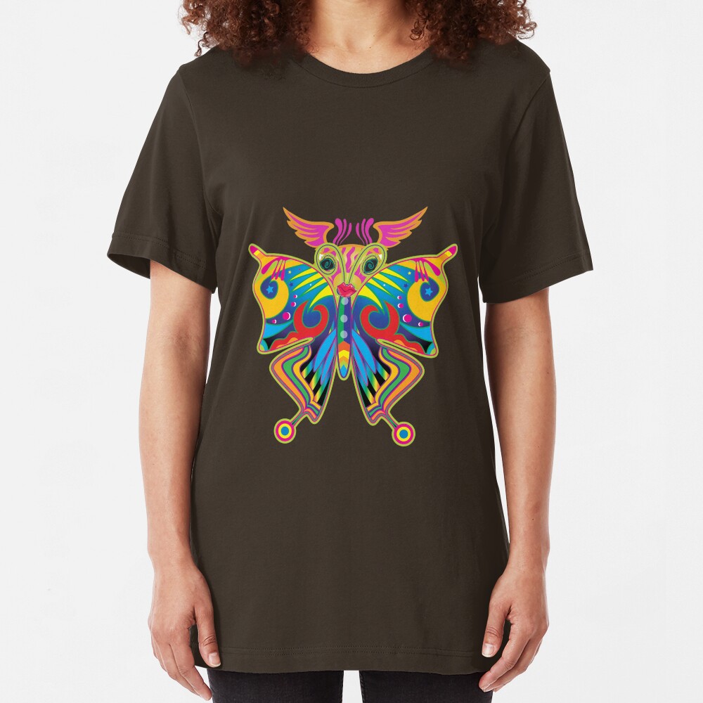 Colorful Butterfly Slim Fit T-Shirt