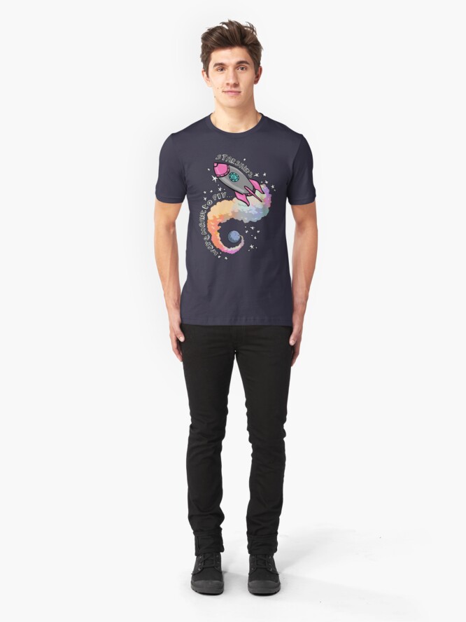 Alternate view of Starships Were Meant To Fly! Slim Fit T-Shirt